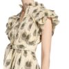Berenice Kleid mit Rüschenbesatz, Beige