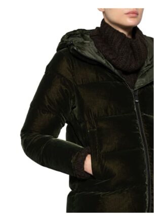 Blauer Daunenjacke aus Samt, Grün