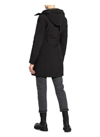 Blauer Daunenparka, Schwarz