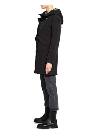Blauer Daunenparka, Schwarz