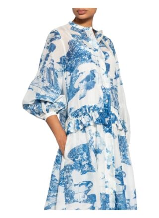 Boss Hemdblusenkleid Dicea mit Seide, Blau