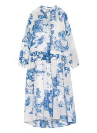 Boss Hemdblusenkleid Dicea mit Seide, Blau