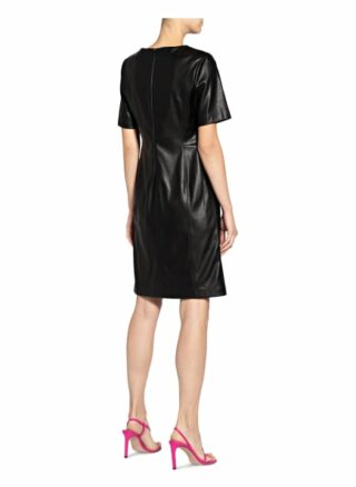 Boss Kleid Dalegy in Lederoptik, Schwarz