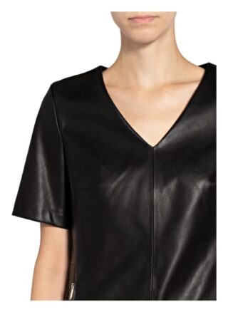 Boss Kleid Dalegy in Lederoptik, Schwarz