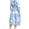 Boss Seidenkleid Divilera mit 3/4-Arm, Blau