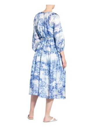 Boss Seidenkleid Divilera mit 3/4-Arm, Blau