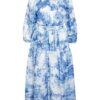 Boss Seidenkleid Divilera mit 3/4-Arm, Blau
