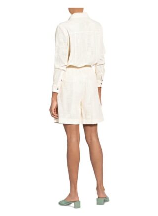 Boss Shorts Tafy in Lederoptik, Weiß