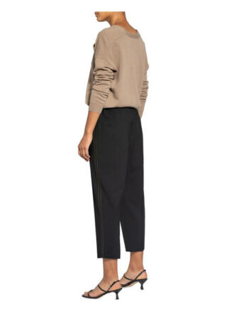 Brunello Cucinelli 7/8-Hose mit Galonstreifen, Schwarz