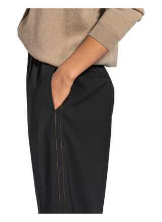 Brunello Cucinelli 7/8-Hose mit Galonstreifen, Schwarz