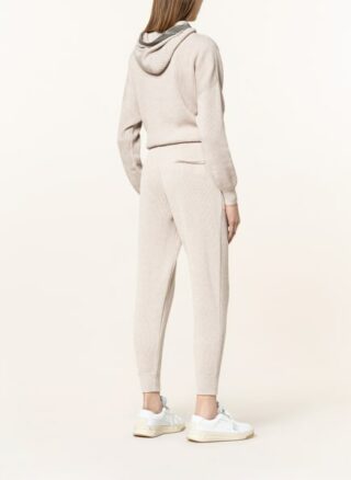 Brunello Cucinelli 7/8-Strickhose im Jogging-Stil, Beige