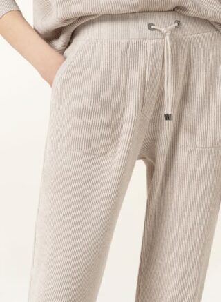 Brunello Cucinelli 7/8-Strickhose im Jogging-Stil, Beige