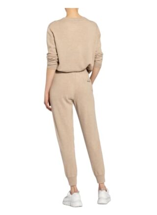 Brunello Cucinelli Cashmere-Strickhose im Jogging-Stil, Beige