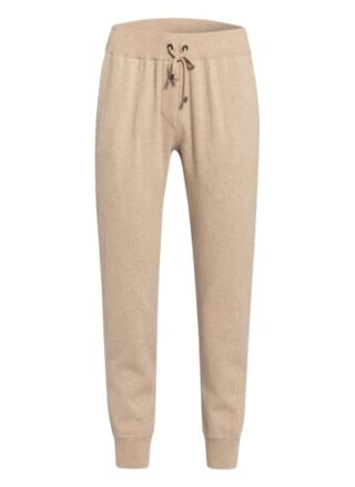 Brunello Cucinelli Cashmere-Strickhose im Jogging-Stil, Beige