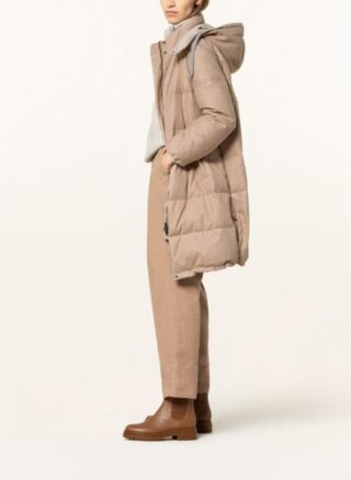 Brunello Cucinelli Daunenmantel mit Kapuze, Beige