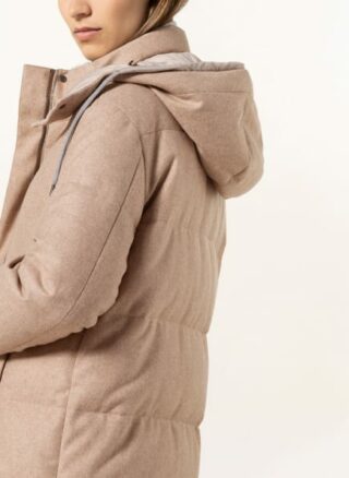 Brunello Cucinelli Daunenmantel mit Kapuze, Beige