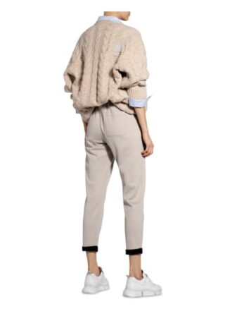 Brunello Cucinelli Hose im Jogging-Stil mit Seide, Beige