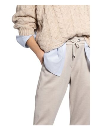 Brunello Cucinelli Hose im Jogging-Stil mit Seide, Beige