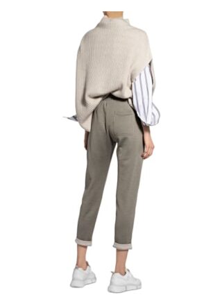 Brunello Cucinelli Hose im Jogging-Stil mit Seide, Grün