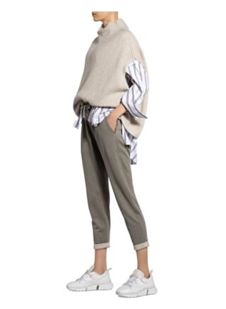 Brunello Cucinelli Hose im Jogging-Stil mit Seide, Grün