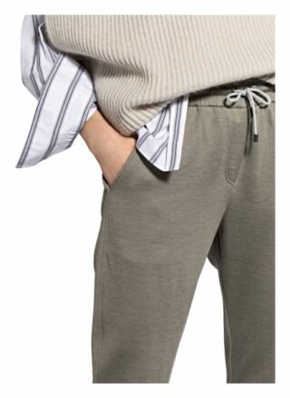 Brunello Cucinelli Hose im Jogging-Stil mit Seide, Grün