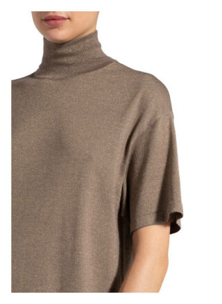 Brunello Cucinelli Kleid mit Cashmere und Glitzergarn, Braun