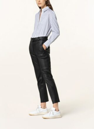 Brunello Cucinelli Lederhose, Schwarz