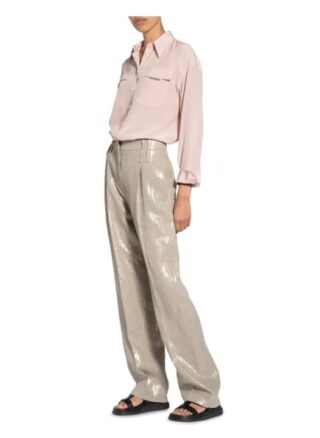 Brunello Cucinelli Leinenhose mit Glitzergarn, Gold