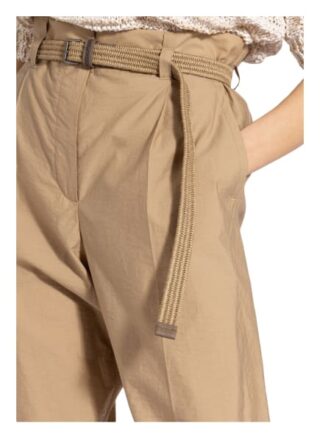 Brunello Cucinelli Paperbag-Hose, Beige