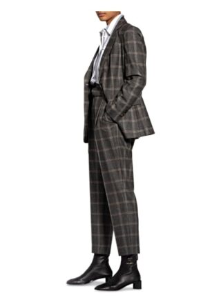 Brunello Cucinelli Paperbag-Hose, Grau