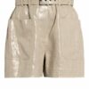 Brunello Cucinelli Paperbag-Shorts aus Leinen, Gold