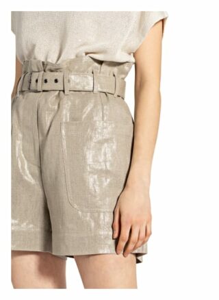 Brunello Cucinelli Paperbag-Shorts aus Leinen, Gold