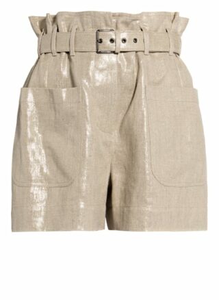 Brunello Cucinelli Paperbag-Shorts aus Leinen, Gold