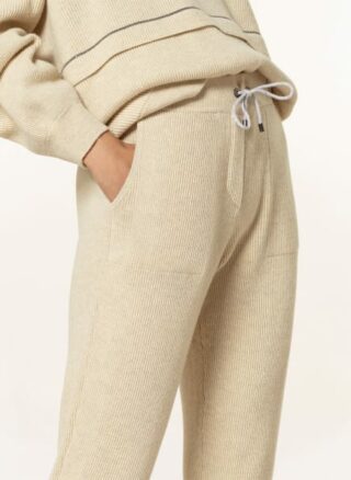 Brunello Cucinelli Strickhose mit Cashmere, Beige