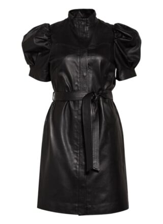 Bruuns Bazaar Lederkleid Petrah Kindsay, Schwarz
