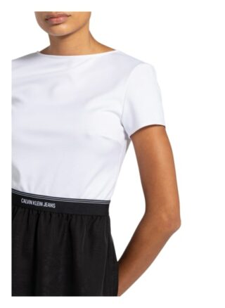 Calvin Klein Jeans Kleid im Materialmix, Schwarz