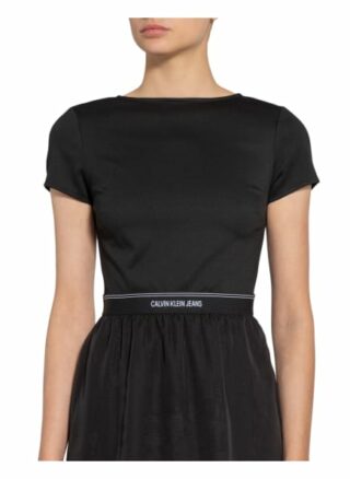 Calvin Klein Jeans Kleid im Materialmix, Schwarz