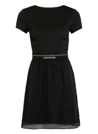 Calvin Klein Jeans Kleid im Materialmix, Schwarz