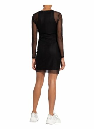Calvin Klein Jeans Kleid mit Mesh-Besatz, Schwarz