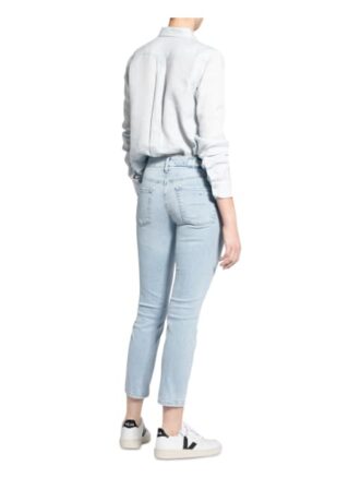Cambio 7/8-Jeans Liu mit Schmucksteinbesatz, Blau
