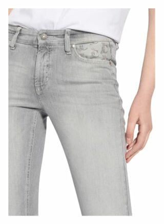 Cambio 7/8-Jeans Paris mit Schmucksteinbesatz, Grau