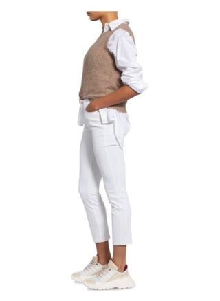 Cambio 7/8-Jeans Paris mit Swarovski Kristallen, Weiß