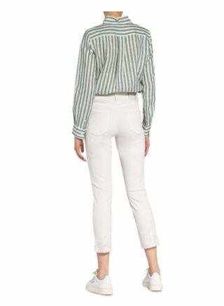 Cambio 7/8-Jeans Parla mit Lochspitze, Beige