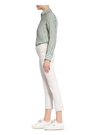 Cambio 7/8-Jeans Parla mit Lochspitze, Beige