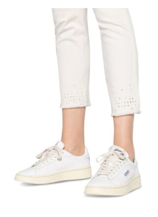 Cambio 7/8-Jeans Parla mit Lochspitze, Beige