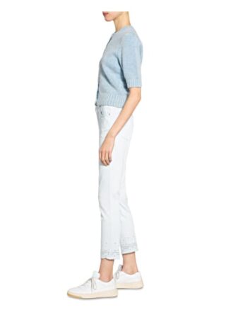 Cambio 7/8-Jeans Parla mit Lochspitze, Blau