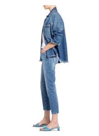 Cambio 7/8-Jeans Piper mit Swarovski Kristallen, Blau