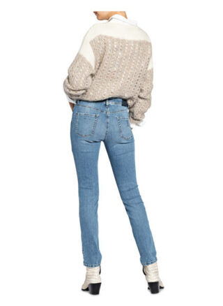 Cambio Skinny Jeans Parla mit Swarovski Kristallen, Blau