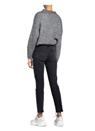 Cambio Skinny Jeans mit Galonstreifen, Schwarz