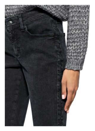 Cambio Skinny Jeans mit Galonstreifen, Schwarz